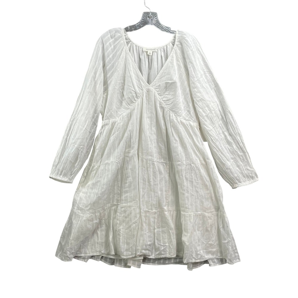 Treasure‎ & Bond Mini Dress Womens Large Ivory V-Neck Boho Cottagecore Outdoors